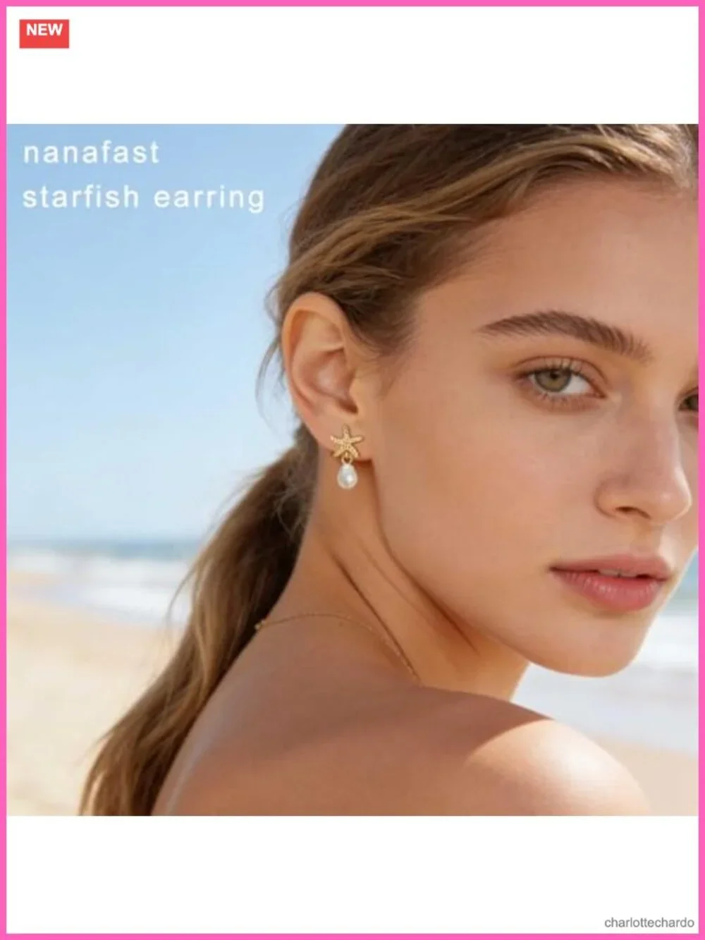 Starfish Pearl Drop Dangle Earrings Women Tropical Beach Summer Jewelry